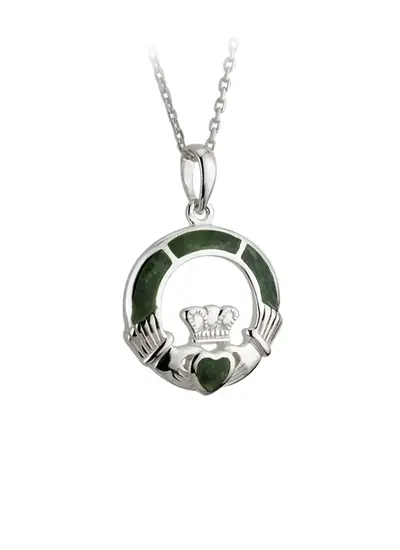 Connemara Marble Claddagh Pendant 
